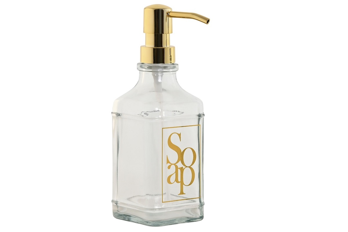 DOSIFICADOR CRISTAL ABS 7X9X21 500ML DORADO